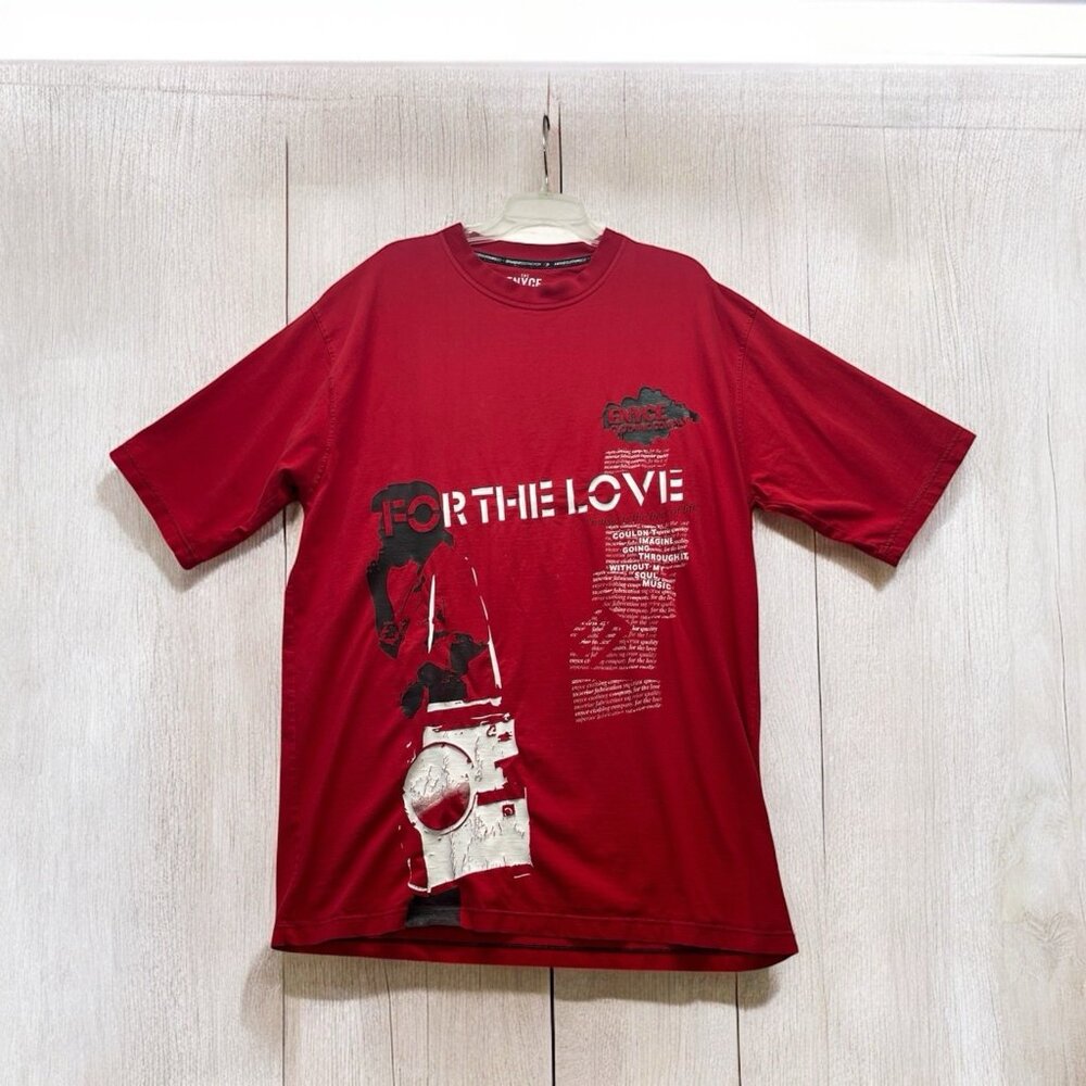 Vintage Enyce Red  T Shirt For The Love Of Music Size XXL Hip Hop